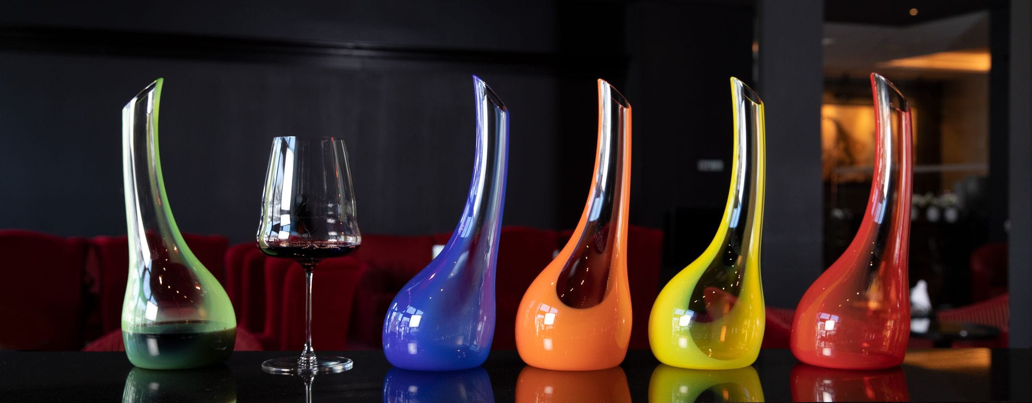 Riedel decanters colored