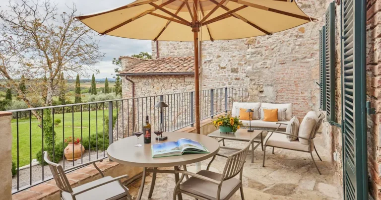 Suite terrace shows where to stay in Chianti at Borgo San Felice, Castelnuovo Berardenga